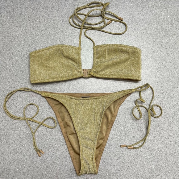 Triangl Gold Sparkly Bikini Set - Picture 1 of 11